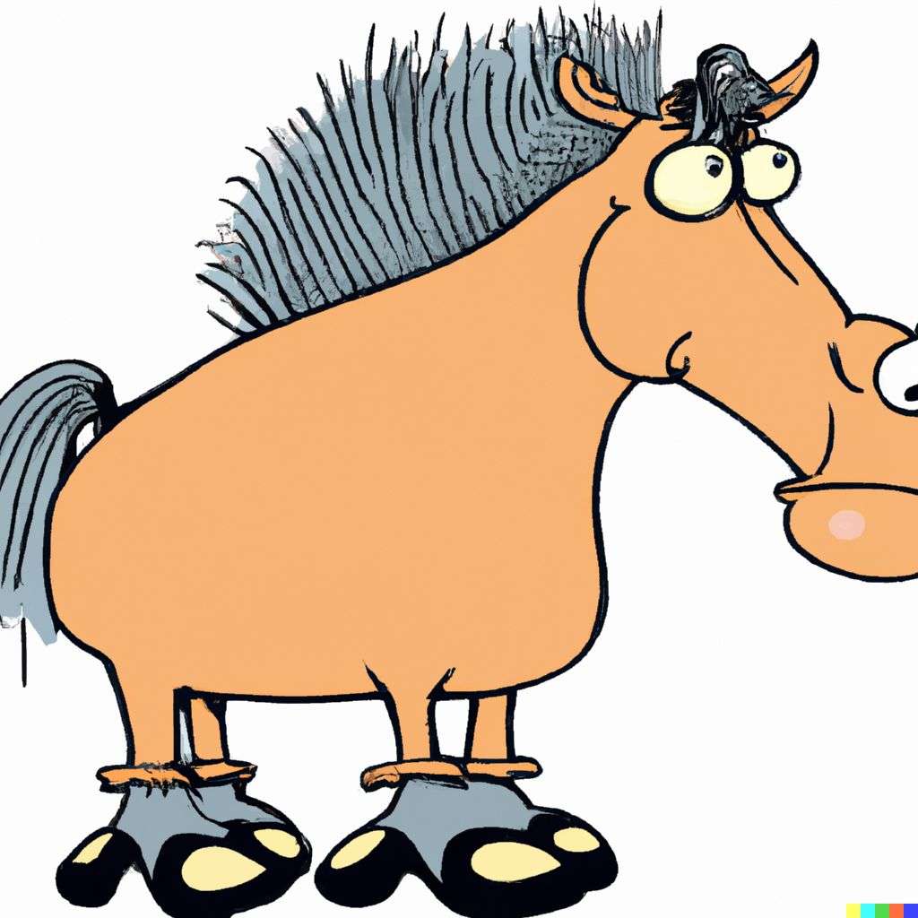 a horse, cartoon